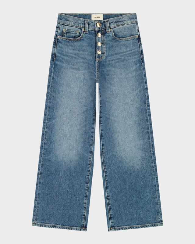 Girl's Lili Wide-Leg Denim Jeans, Size 7-16